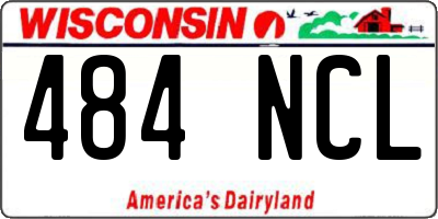 WI license plate 484NCL