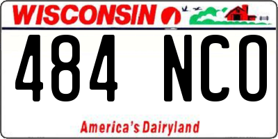 WI license plate 484NCO