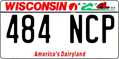 WI license plate 484NCP