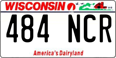 WI license plate 484NCR