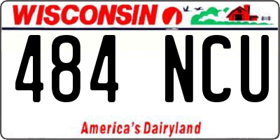 WI license plate 484NCU