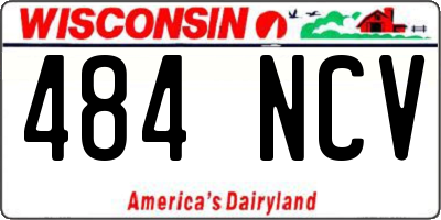 WI license plate 484NCV