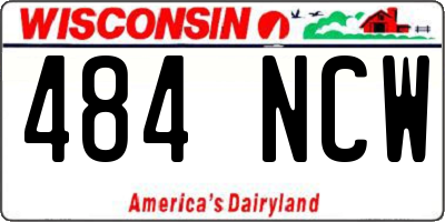 WI license plate 484NCW