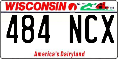 WI license plate 484NCX