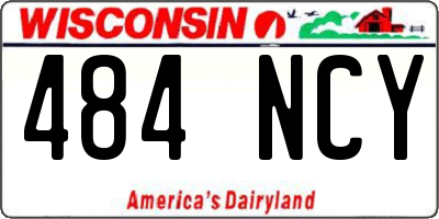 WI license plate 484NCY