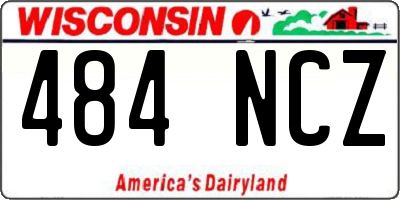 WI license plate 484NCZ
