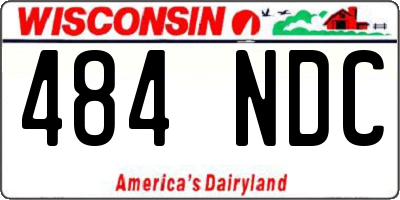 WI license plate 484NDC