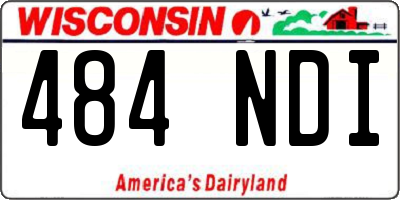 WI license plate 484NDI