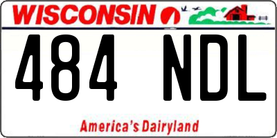 WI license plate 484NDL