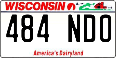 WI license plate 484NDO