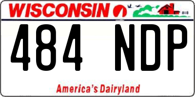 WI license plate 484NDP