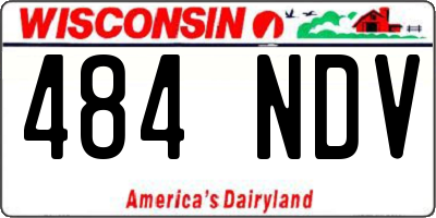 WI license plate 484NDV