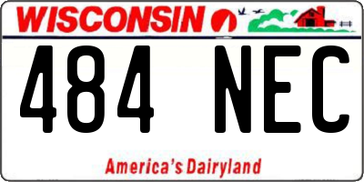 WI license plate 484NEC