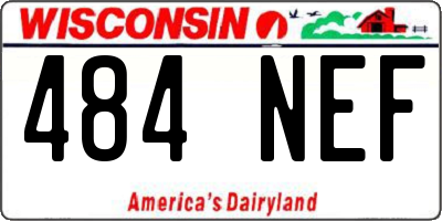 WI license plate 484NEF