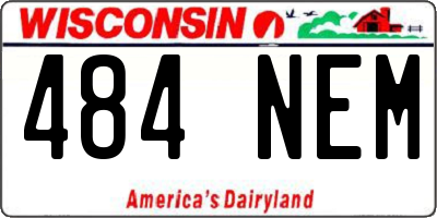 WI license plate 484NEM