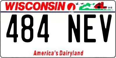 WI license plate 484NEV