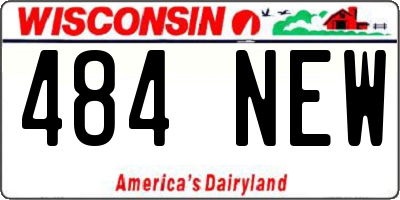 WI license plate 484NEW