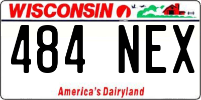 WI license plate 484NEX