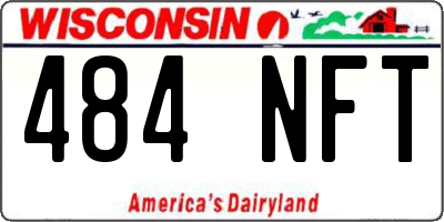 WI license plate 484NFT