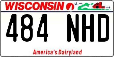 WI license plate 484NHD