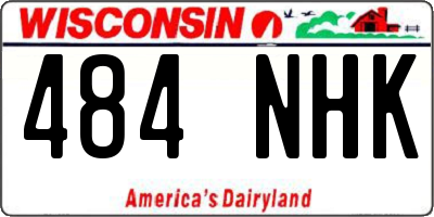 WI license plate 484NHK