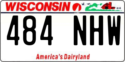 WI license plate 484NHW