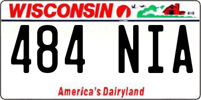 WI license plate 484NIA