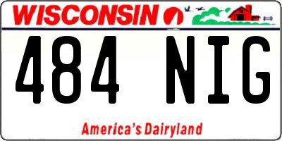 WI license plate 484NIG