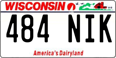 WI license plate 484NIK