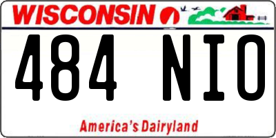 WI license plate 484NIO