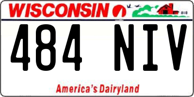 WI license plate 484NIV