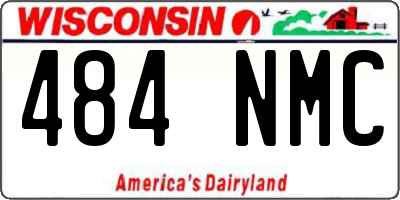 WI license plate 484NMC