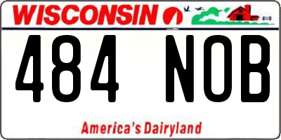 WI license plate 484NOB