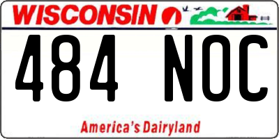 WI license plate 484NOC