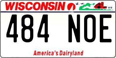 WI license plate 484NOE