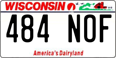 WI license plate 484NOF