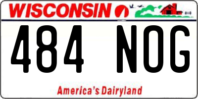 WI license plate 484NOG