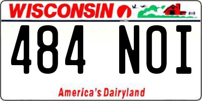 WI license plate 484NOI