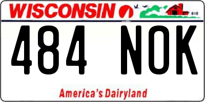 WI license plate 484NOK