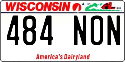 WI license plate 484NON