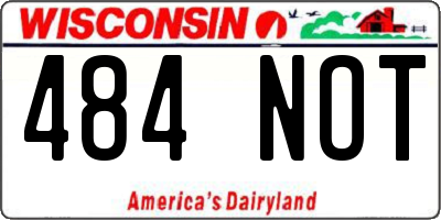 WI license plate 484NOT