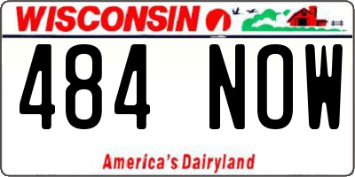 WI license plate 484NOW