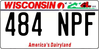WI license plate 484NPF