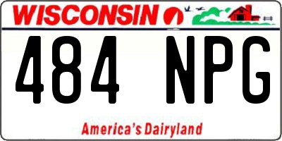 WI license plate 484NPG