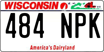 WI license plate 484NPK