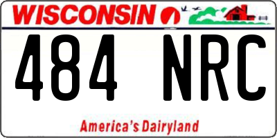 WI license plate 484NRC
