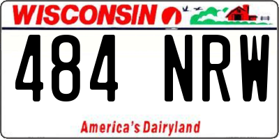 WI license plate 484NRW