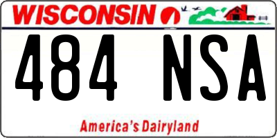 WI license plate 484NSA