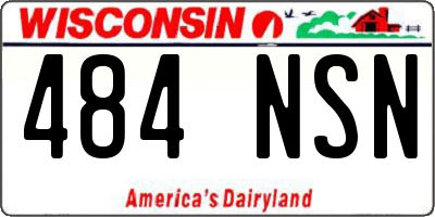 WI license plate 484NSN