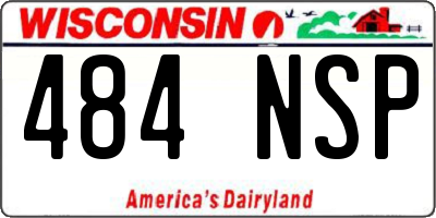 WI license plate 484NSP
